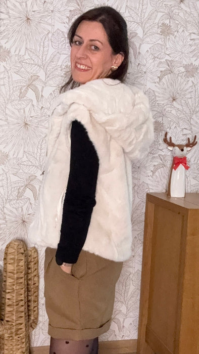 gilet fourrure Leane écru
