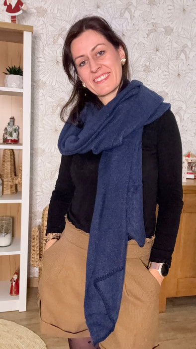 écharpe unie marine