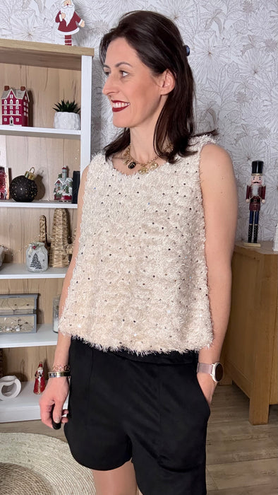 debardeur fluffy beige