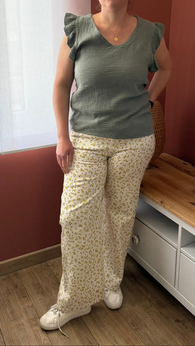 Blouse en gaze de coton kaki