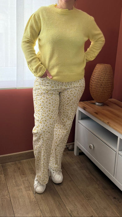 Pantalon flora jaune