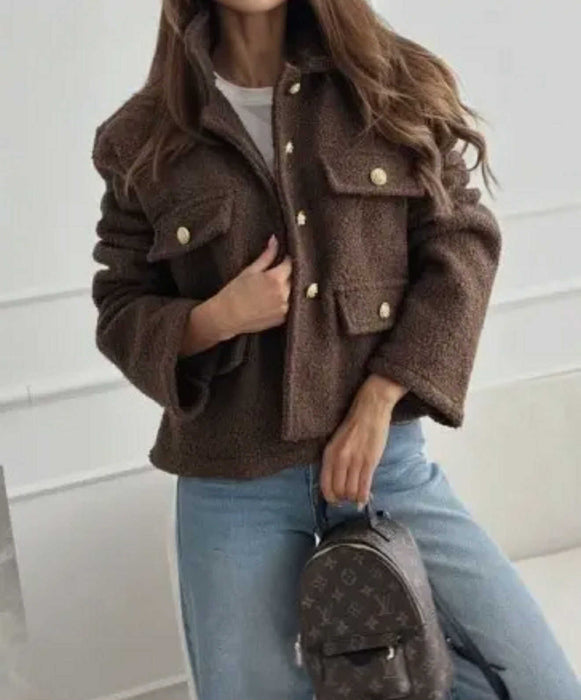 Veste bouclette choco