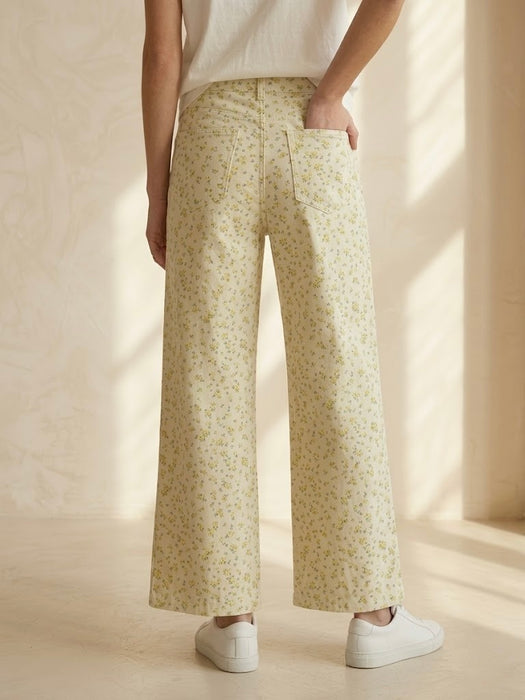 Pantalon flora jaune