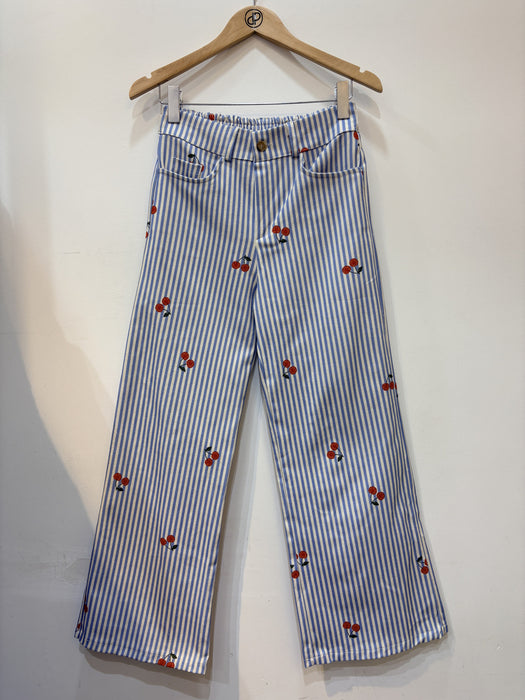 pantalon cerises bleu