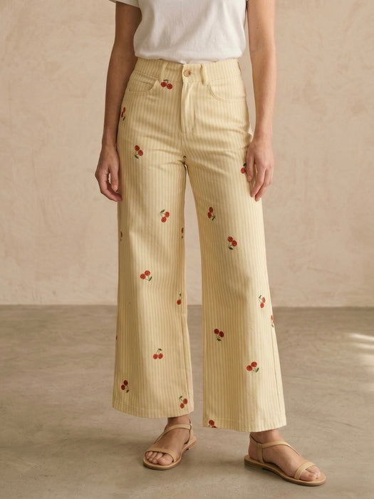 pantalon cerises jaune